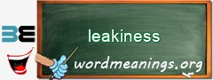WordMeaning blackboard for leakiness